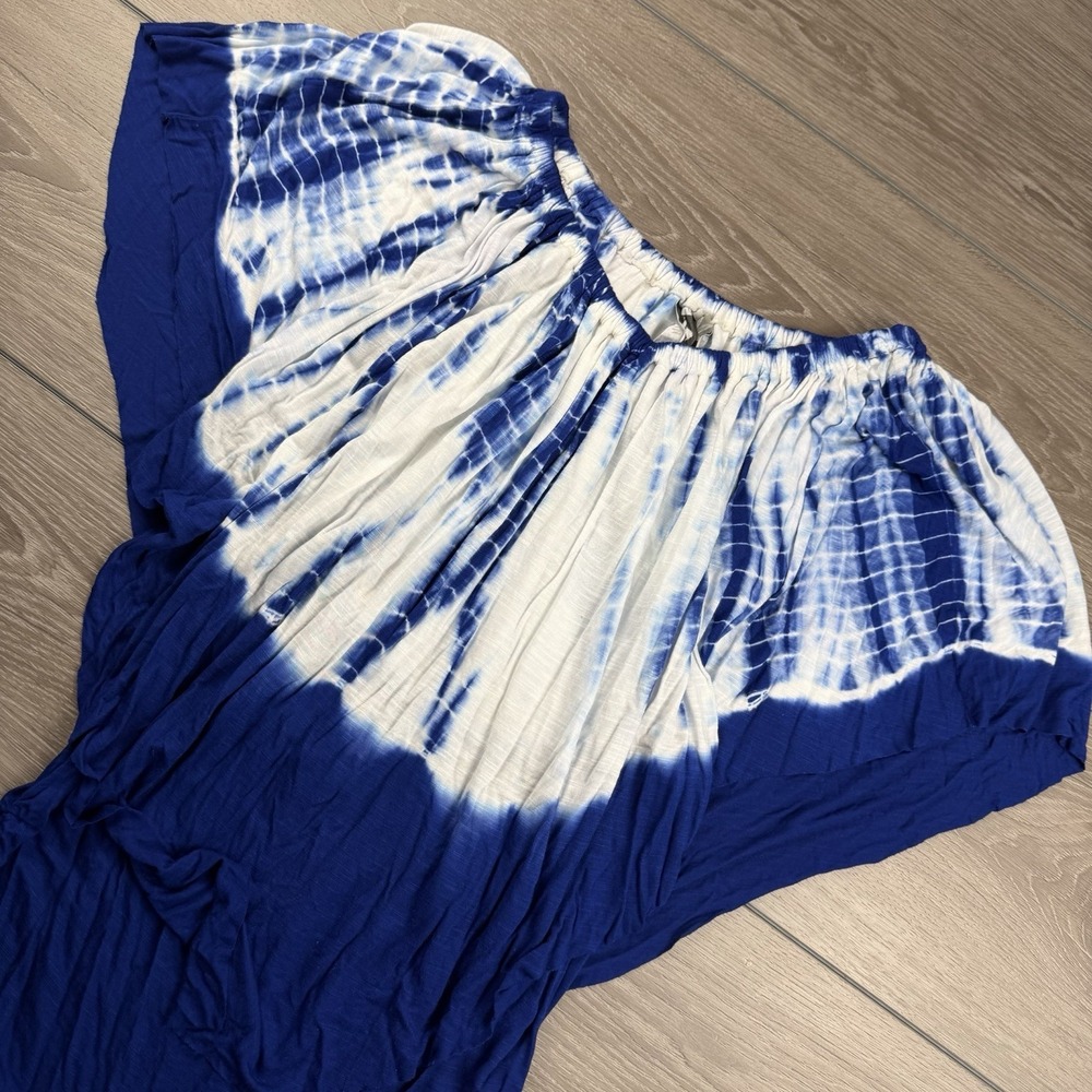 Young Fabulous And Broke Off The Shoulder Mini Dress Tie Dye Blue Medium New